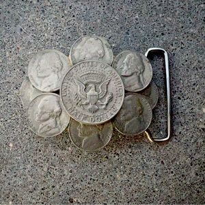 Vintage Coin Belt Buckle